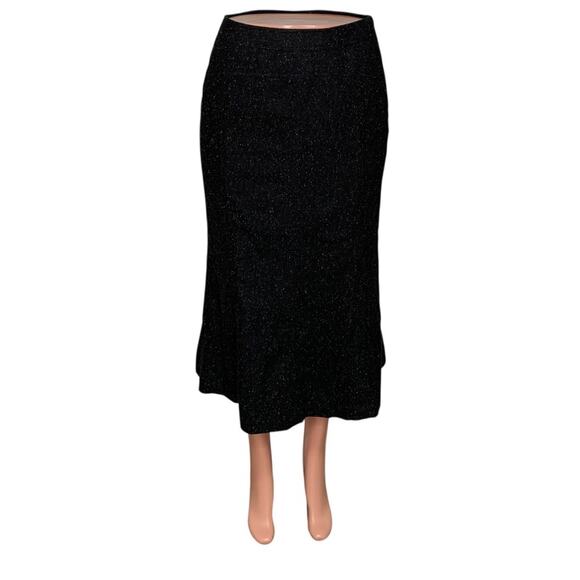 Jones New York Stretch midi skirt black and white tweed hidden zipper Size 4 - Picture 1 of 11